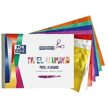 Bloc papel aluminio 7 colores 10hj.