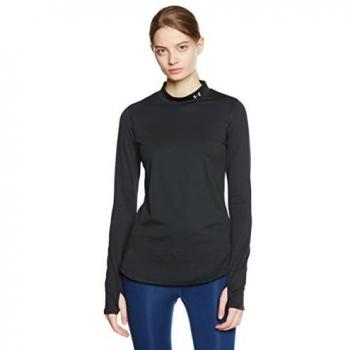 Under Armour UA CG Mock Camisa de Manga Larga, Mujer, Negro, XS