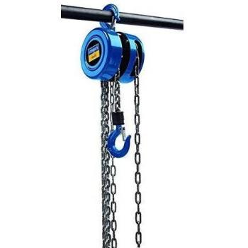 SCHEPPACH CB1 Polipasto Cabestrante de Cadena Manual con Gancho de Alta Resistencia, 1T de Carga Máxima y 3m de Elevación Máxima, Azul