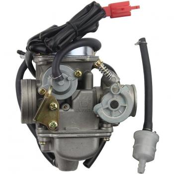 GOOFIT Carburador Moto 24mm Pd24j Con Filtro Combustible Del Manguitos Pit Bike 125cc Reemplazo Para 4 Tiempos 150cc Atv Quad Chino Motor 157qmj Scooter Go Kart Ciclomotor Plata