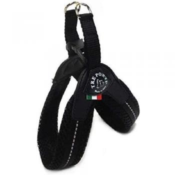 Arnés de Malla Reflectante Ajustable Negro para Perros Pequeños (1,5 a 4 kg)
