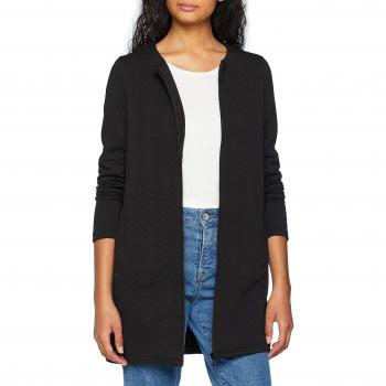 Vero Moda Vmmia Structure Long Zip Blazer Noos, Chaqueta Punto para Mujer, Negro Black, 42
