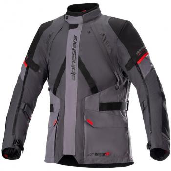 Chaqueta de Moto Alpinestars Monteira Drystar XF Gris Oscuro-Rojo Brillante, textil impermeable