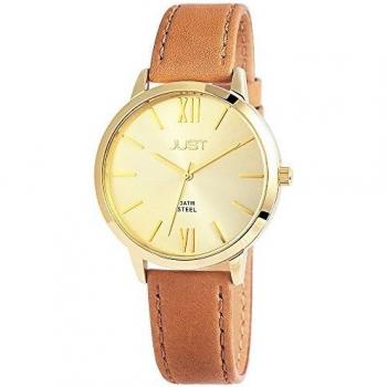 Reloj Just® Mujer Analógico de Cuarzo con Pulsera de Cuero Genuino