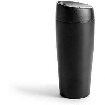Sagaform - Taza de Coche con botón de Bloqueo, Color Negro Mate, Nailon/A
