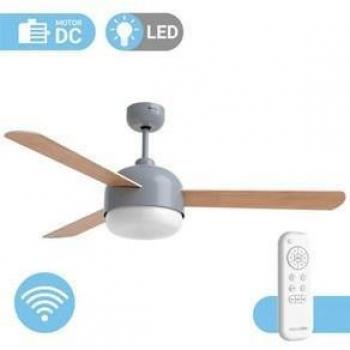 Ventilador de Techo Universal Blue Vento con Luz LED, WiFi, Mando a Distancia, Aspas Reversibles y Silencioso 70W Gris 122 cm