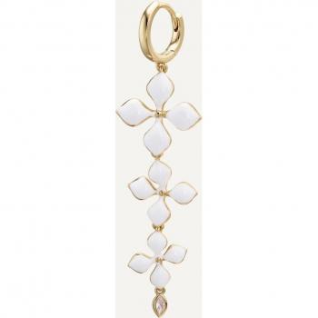 Pendiente piercing aro White Lotus by Earcandy Jewelry elaborado en Plata 925, Metal Nickel Free y baño de oro 18k con motivos florales