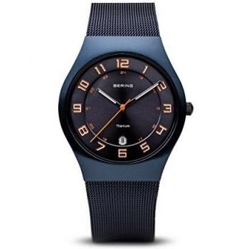 Bering Classic Men's Watch 37mm Blue Milanese Bracelet 3ATM