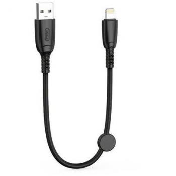 XO Cable NB247 Carga Rapida USB - Lightning - 6A - 25cm con Clip - Color Negro