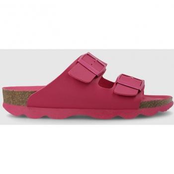 Lodi - Sandalias planas de mujer en tejido efecto piel fucsia
