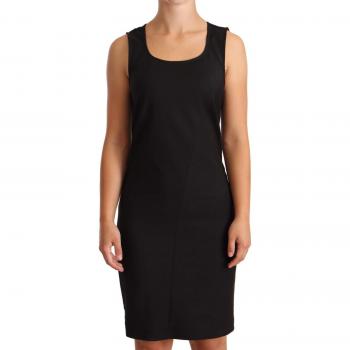 Patrizia Pepe Black Cotton Blend Sleeveless Knee Length Sheath Dress - IT42|M