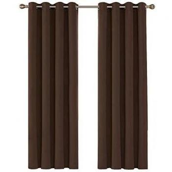 Deconovo Cortinas Termicas Aislantes Frio y Calor Opacas 229x274cm Marrón