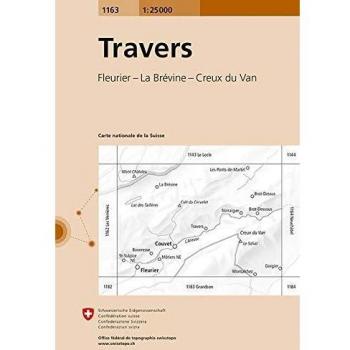 Mapa excursionista y topográfico 1:25.000 Travers - Fleurier, La Brévine, Creux du Van - Mapiberia f&b