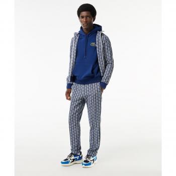 Lacoste Men's Blue Hoodie with Maxi Logo - Loose Fit Jogger Sweatshirt SH6404