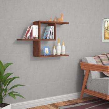 Estantería de pared Hadsel 3 niveles 75x22x50 cm efecto wengué