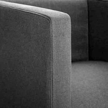 SengentoStyle Fauteuil kubus polyester zwart