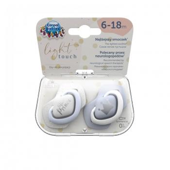 Pack de chupetes de silicona Royal Babies 6-18 meses Canpol Babies, incluye 2 unidades en color azul