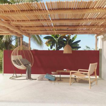 Toldo lateral retráctil para patio 140x600 cm color negro, crema, azul y rojo