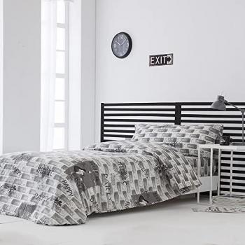 Funda Nórdica Infantil Reversible Rock Multicolor 50% Algodón 50% Poliéster con Cierre de Botones para Cama de 105 cm + Funda de Almohada