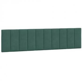 Cabecero de cama acolchado terciopelo verde oscuro 200 cm