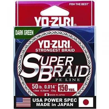 Yo-Zuri superbraid 150 Yd, flotante, color verde oscuro, 50 lb