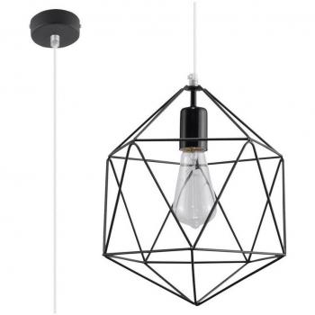 Lámpara de Techo Colgante GASPARE, Acero Negro, Casquillo E27