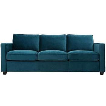 Sofá moderno terciopelo azul petróleo 3 plazas Brooklyn MILIBOO