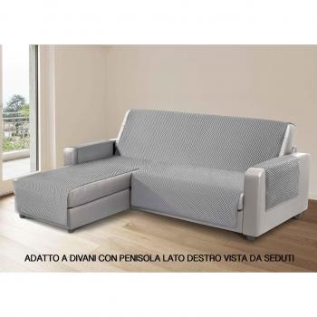Funda de Sofá Chaise Longue Derecha Gris 240x70x55 cm