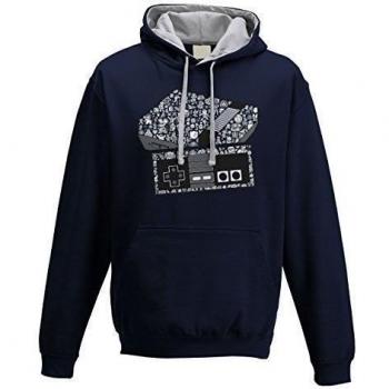 sudadera con capucha doppio colore hombre retrogame console characters XXL