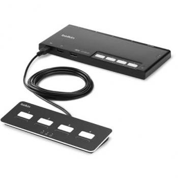 Belkin 4-Port Secure KVM Switch - Black Modular Design