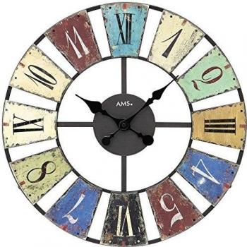 Reloj de pared AMS 9465, analógico, Ø 50 cm, colores variados