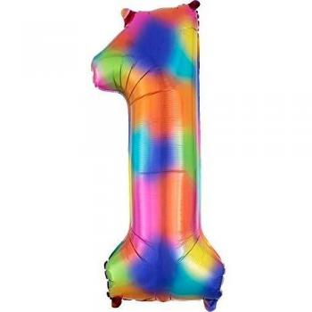 Amscan International- Globo, Color s/shape: 1 rainbow splash, Small