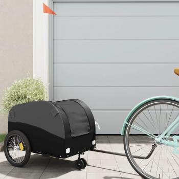 Remolque para bicicleta hierro negro 30 kg Vidaxl Negro
