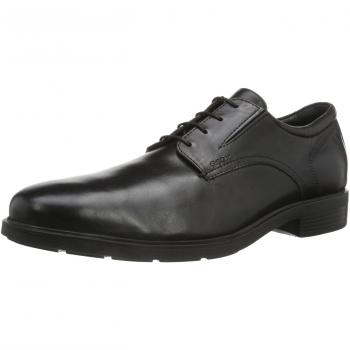 Geox Dublin Men's Black Smooth Leather Moccasin Shoes