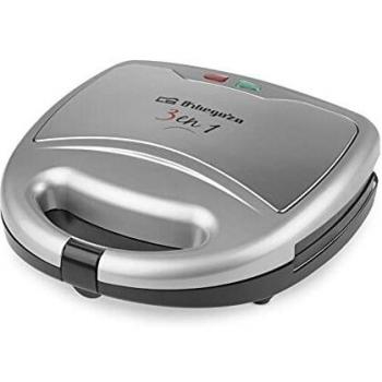 Orbegozo SW 7550 Sandwichera Multifunción 3 en 1, Placas Intercambiables, Antiadherente, 2 Pilotos de Control, 800 W