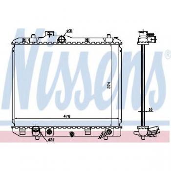 Radiador de refrigeración del motor NISSENS 630706