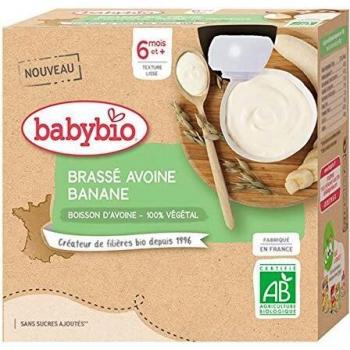 Puré de Avena y Plátano Ecológico para Bebés +6 meses - BabyBio 4 x 85g