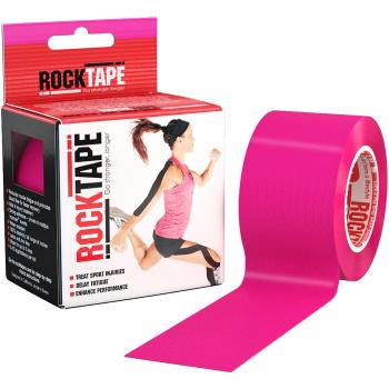 RockTape – Cinta deportiva elástica, cinta kinesiológica de 5 x 5 cm, color rosa fucsia.