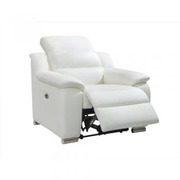 Sillón Relax Eléctrico de Piel Arena III - Blanco Marfil
