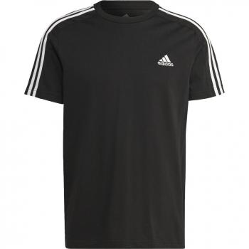 Adidas Men's Essentials Single Jersey 3-Stripes T-Shirt, Color: Black, Size: Large