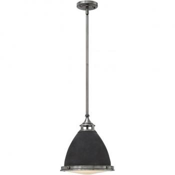 Lámpara colgante Amelia de zinc y vidrio, 32 cm, cúpula mediana ligera E27 - Elstead