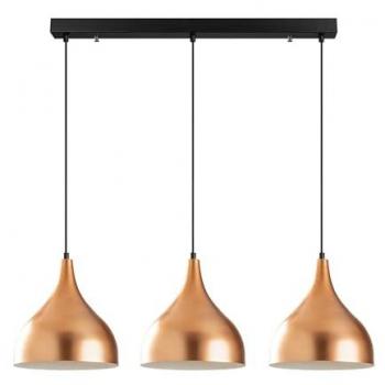 Lámpara de metal ajustable en altura con 3 pantallas - Color cobre - Dimensiones: L.97 x Alt. 36/126 cm