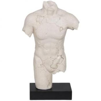 Figura Decorativa Poliresina Negro Crema 26,5 x 14 x 45 cm - Diseño Elegante