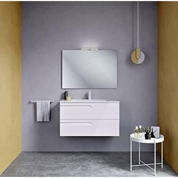 ROYO Vitale Conjunto Mueble 2 Cajones F-46 Blanco Brillo - Medida: 100 CMS