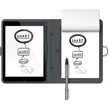 Wacom Bamboo Spark - Cuaderno digital Inteligente con funda Snap-Fit para Apple iPad Air 2, color gris
