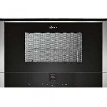 Horno Microondas Empotrado Neff C17GR00N0 con Grill, 21 litros, 900 Watt, Acero Inoxidable, Función de Descongelación y 10 Programas Automáticos