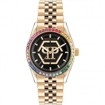 Philipp Plein Rainbow Date Superlative Watch, Yellow female, Sizes: ONE SIZE, Stainless Steel, Analogue Quartz