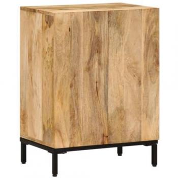 Aparador de madera maciza de mango 53x35x72 cm, armario de almacenamiento, armario aparador, armario de pasillo, buffet, color marrón
