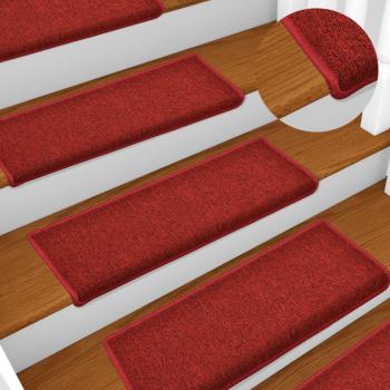 Esteras para escaleras 15 piezas 65x21x4 cm rojo