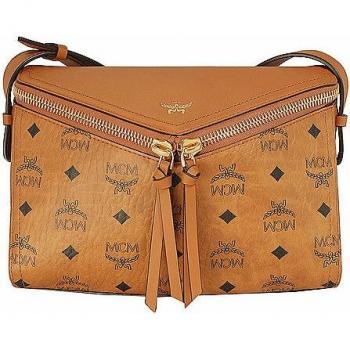 MCM Women's Diamant 3D Shoulder Bag in Brown | MWSEAAK04CO - MCM Diamant 3D Shoulder Bag In Visetos Leather Mix